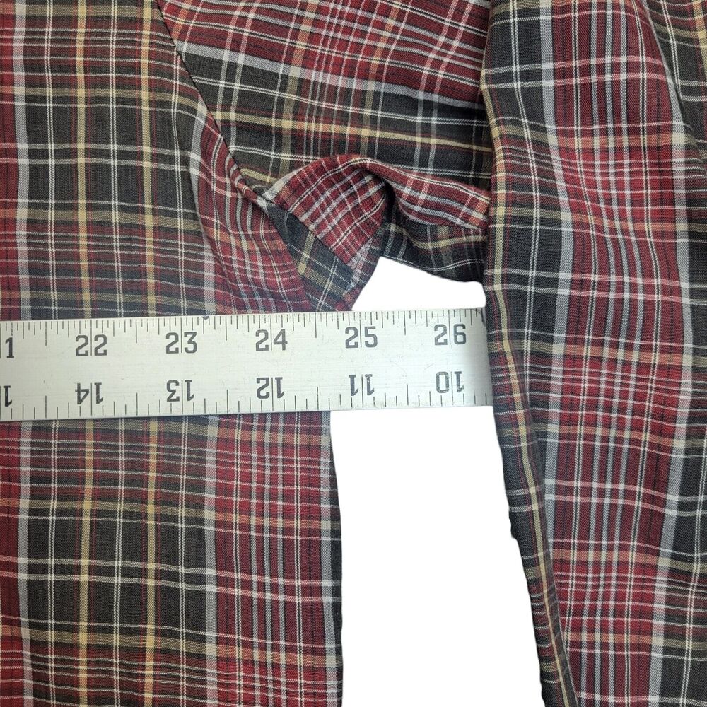 VINTAGE ATB Authentic Western Shirt‎ Plaid Pearl Snap Mens Size 17 34/35 - Picture 9 of 10